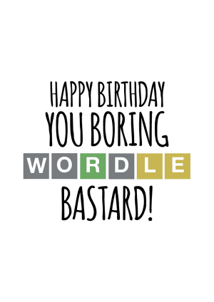 wordle logo funny adult birthday card
