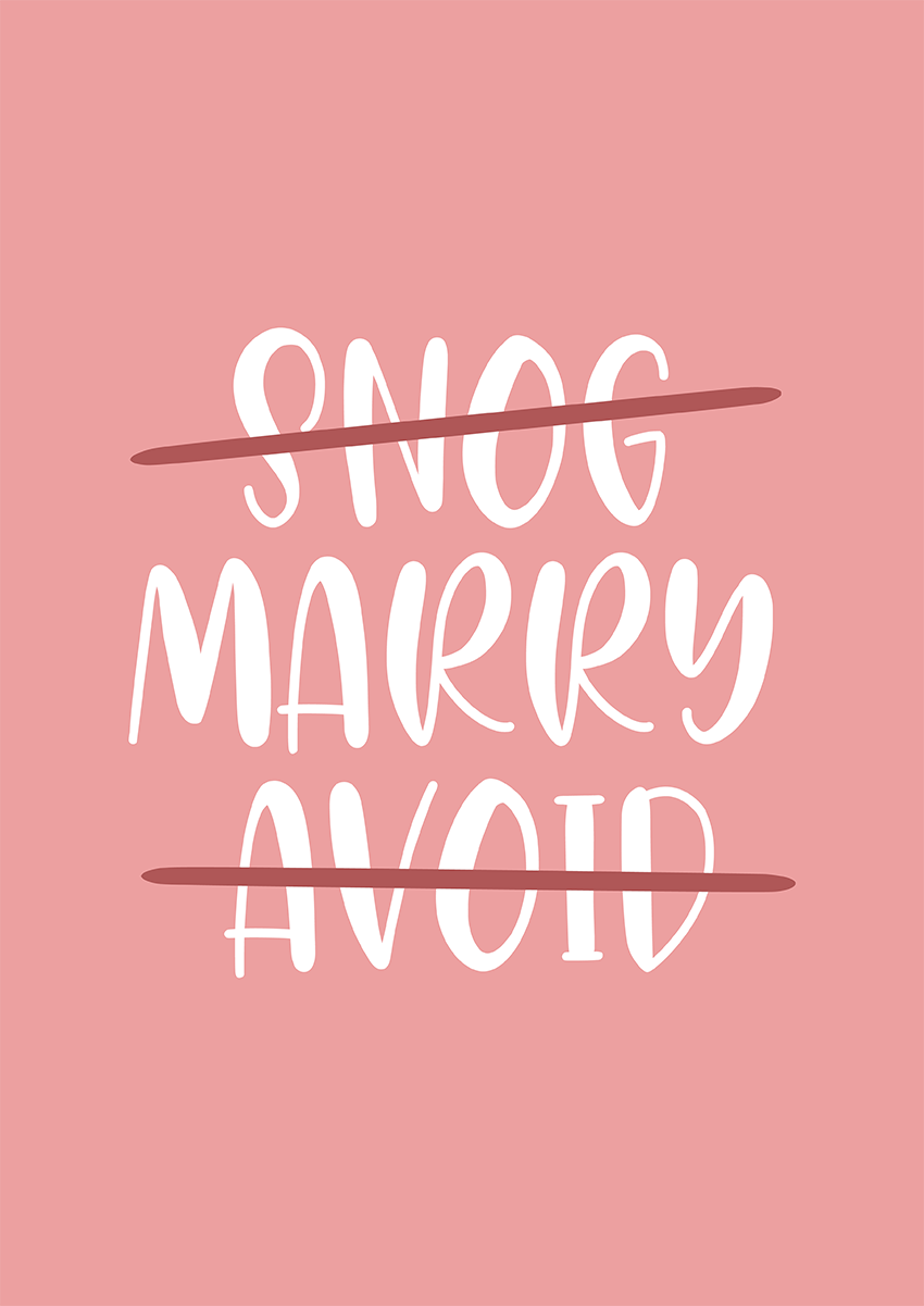 Goofcat Greetings - Snog Marry Avoid snog marry avoid valentine's day, engagement, anniversary card