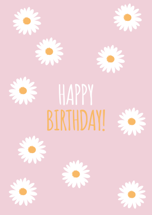 cute daisy art birthday card perfect for her, mum, wife or girlfriend