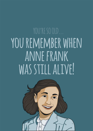 illustrated anne frank birthday card
