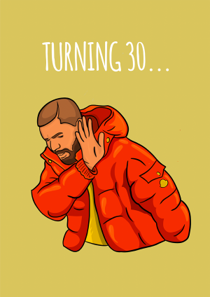 vector drake hotline bling birthday card with illustrated cartoon drizzy drake