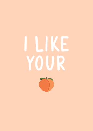 peach emoji birthday card perfect for her, girlfriend or wife