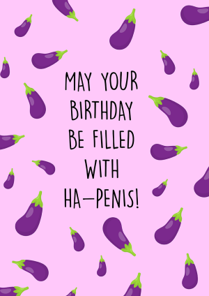eggplant emoji birthday card perfect for your girl pal or best friend