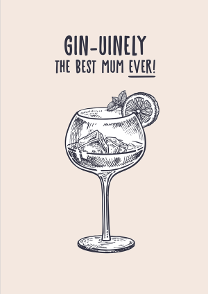 Gin card for Mum! mother's day card with gin glass illustration
