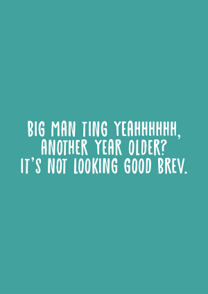 Castillo Birthday Card, famous uk youtuber with famous big man ting yeah quote