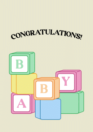 Baby Building Blocks New Baby Card