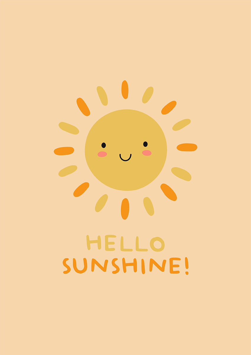 Goofcat Greetings - Hello Sunshine! Hello Sunshine New Baby Card