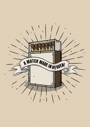 Match Made in Heaven Wedding Congratulations Card