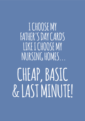 Last Minute Cards Father's Day Card