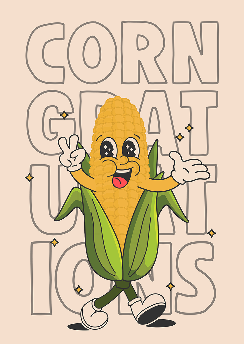 Goofcat Greetings - Corn-gratulations corn-gratulations congratulations card corn