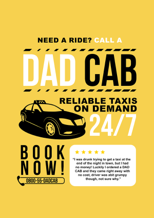 Dad Cab Taxi Father's Day Card