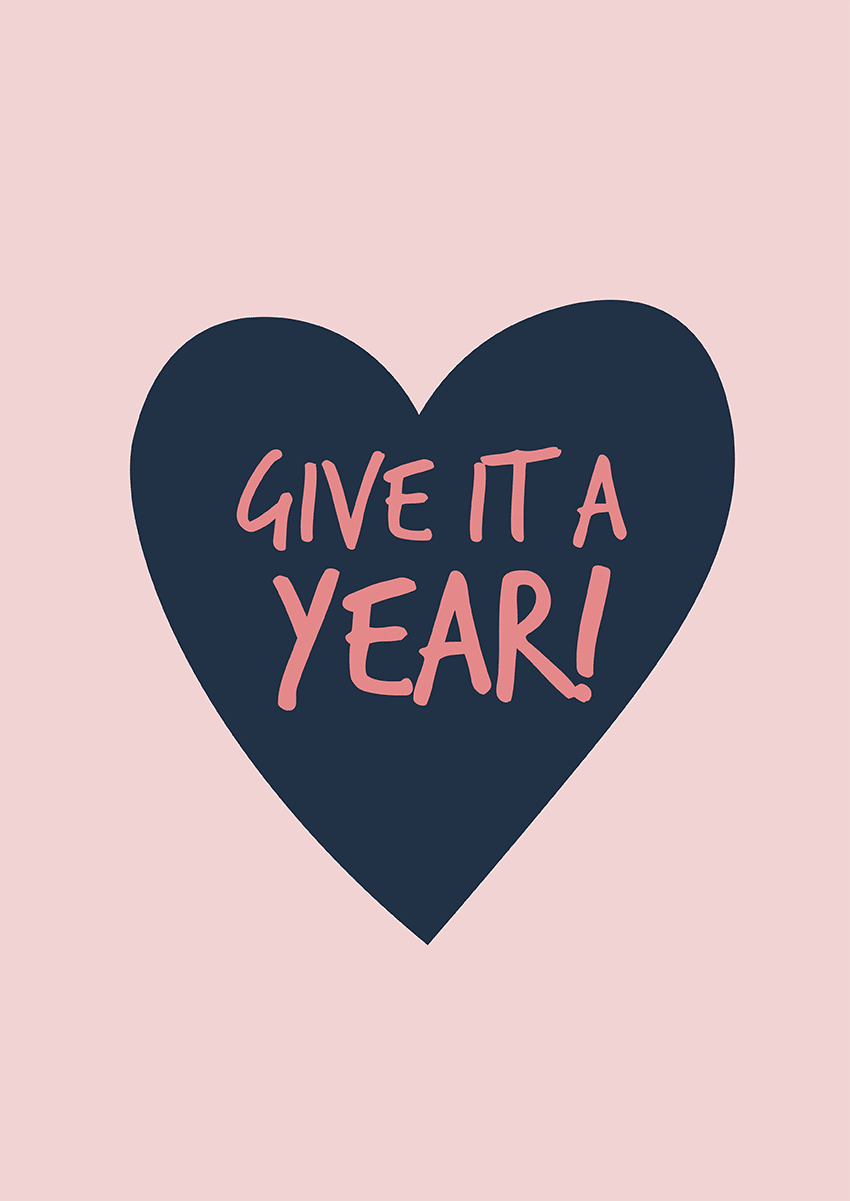 Goofcat Greetings - Give it a Year! Give it a Year! Wedding Congratulations Card