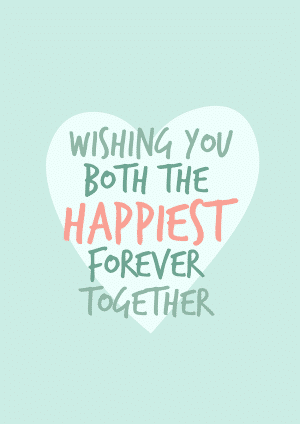 Happiest Forever Together Wedding Congratulations Card