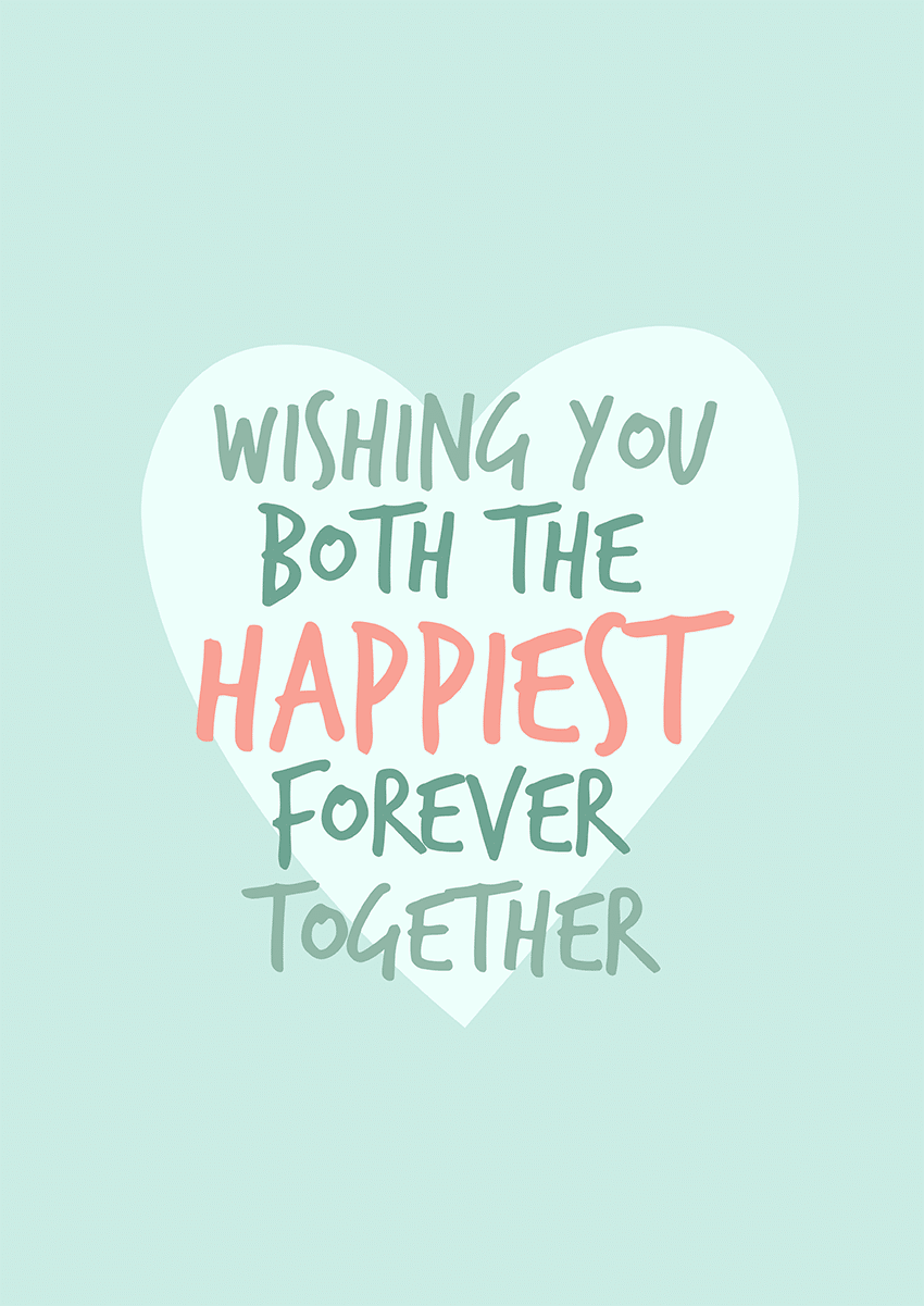 Goofcat Greetings - Happiest Forever Together Happiest Forever Together Wedding Congratulations Card