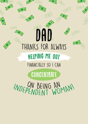 Independent Woman Father's Day Card
