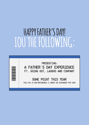 IOU Voucher Father's Day Card