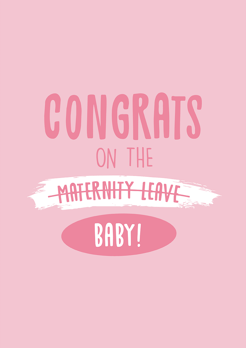 Goofcat Greetings - Congrats on Maternity Leave Maternity Leave New Mum Card