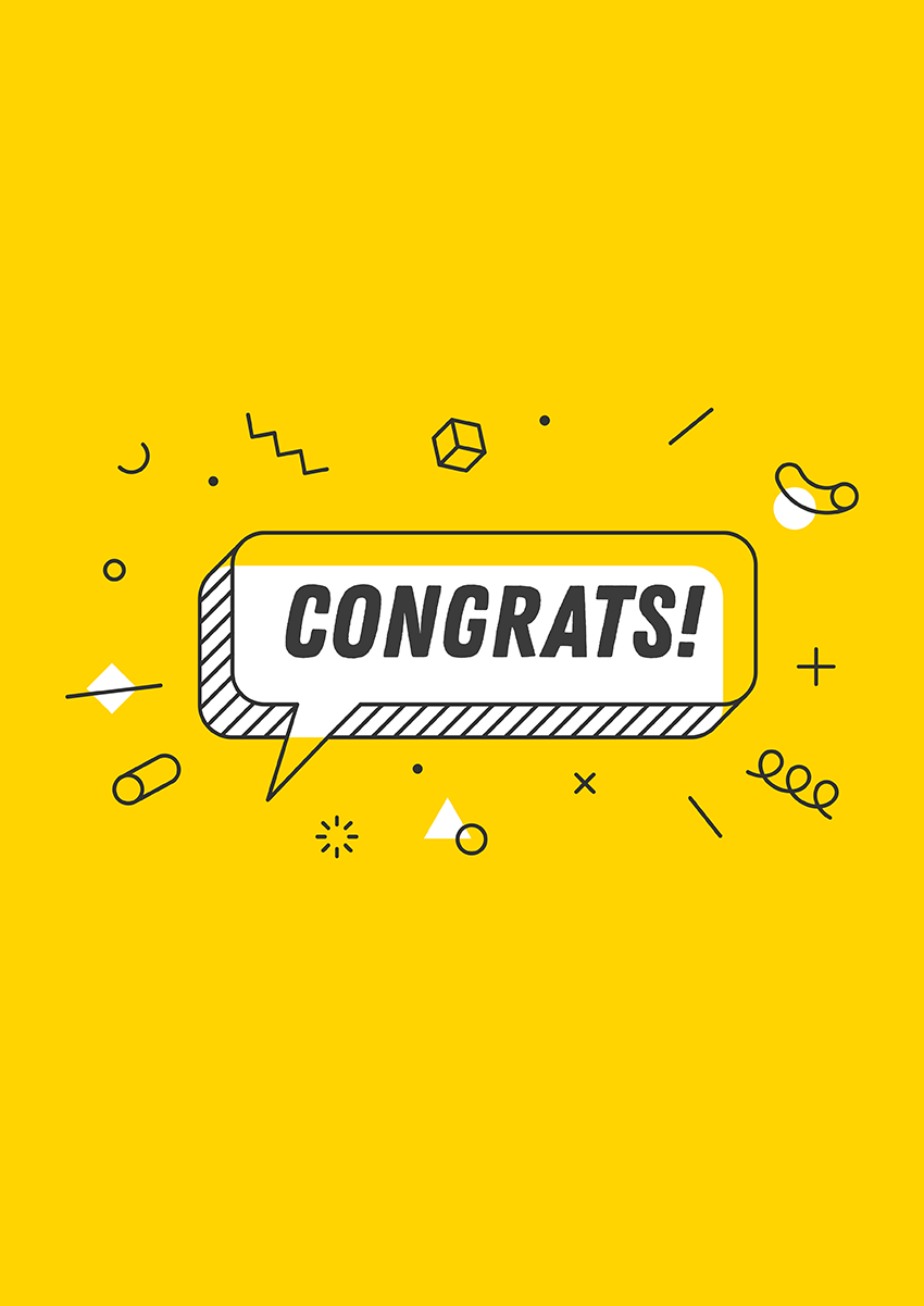 Goofcat Greetings - Congrats! Congrats! Congratulations Card