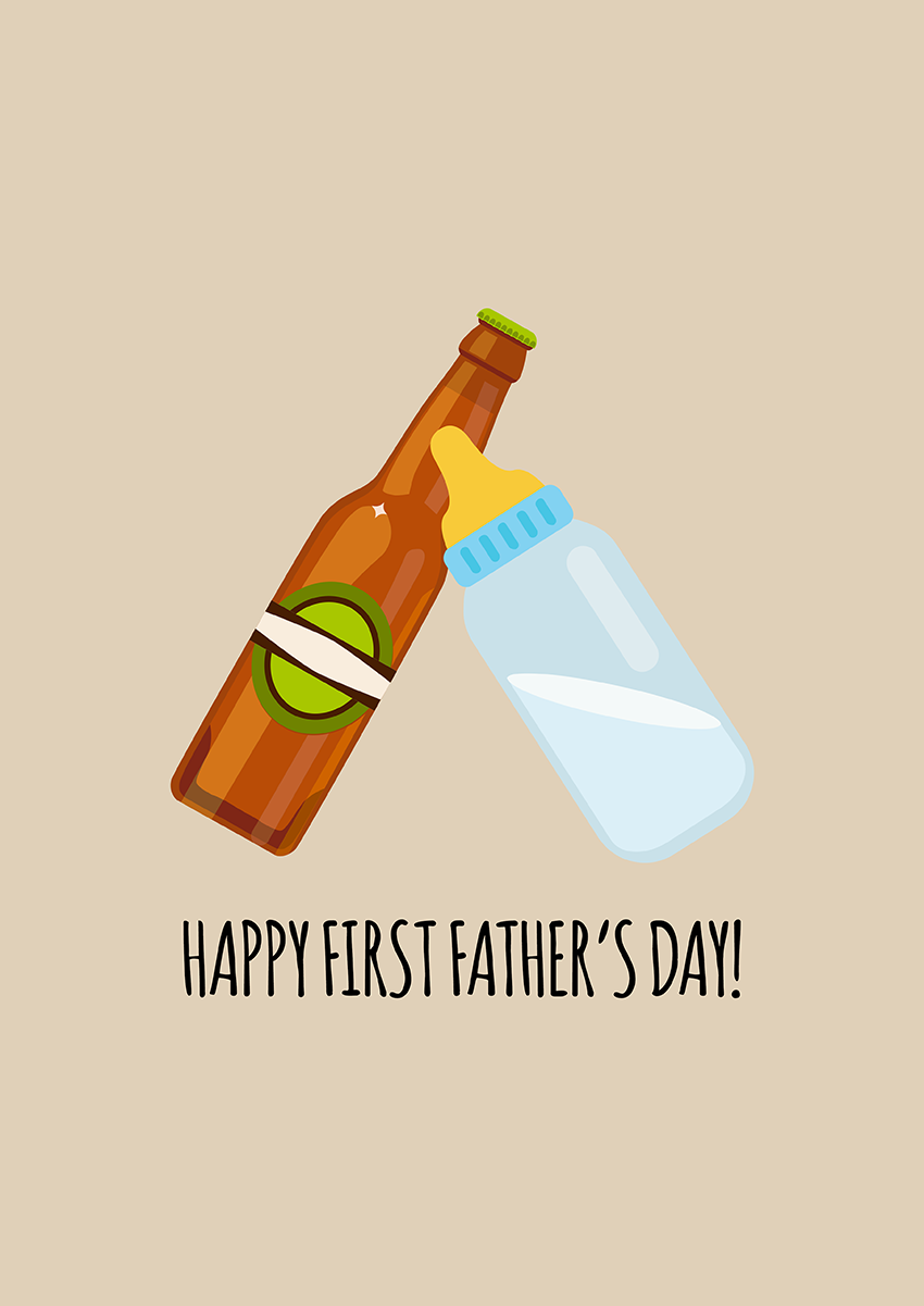 Goofcat Greetings - Cute First Father's Day first Father's Day card