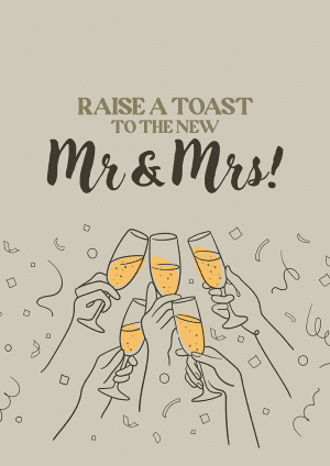 Raise a Toast! Wedding Congratulations Card
