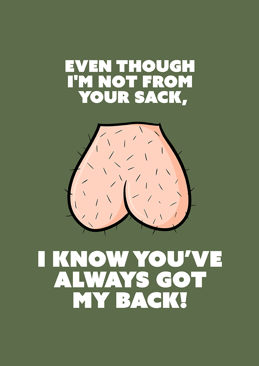 Goofcat Greetings - Not From Your Sack Stepdad Not From Your Sack Father's Day Card