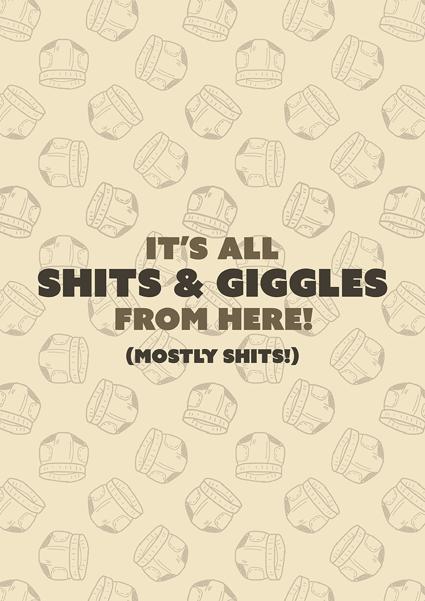 Goofcat Greetings - All Shits and Giggles! All Shits and Giggles New Baby Card