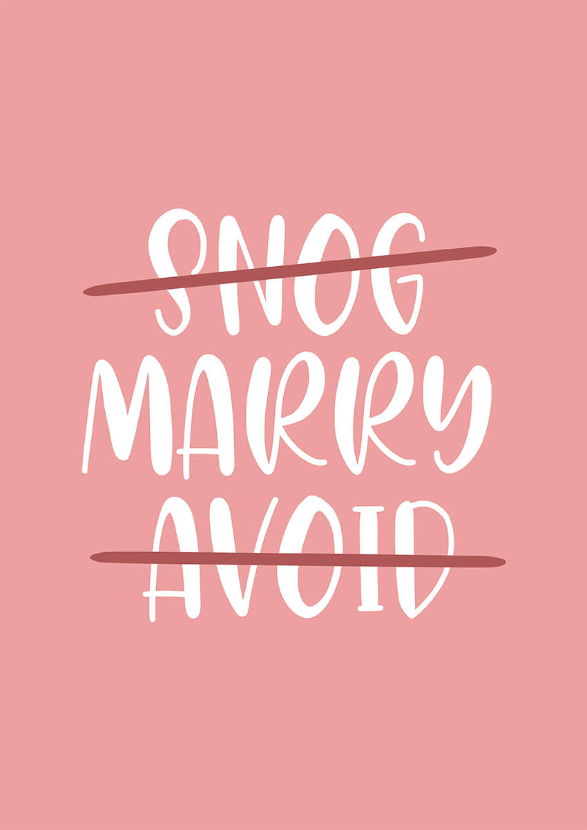 Goofcat Greetings - Snog Marry Avoid Snog Marry Avoid Wedding Congratulations Card