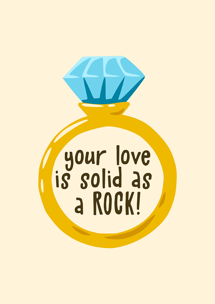 Goofcat Greetings - Solid as a Rock! Solid as a Rock Wedding Congratulations Card