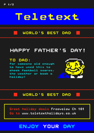 Teletext Ceefax Father's Day Card