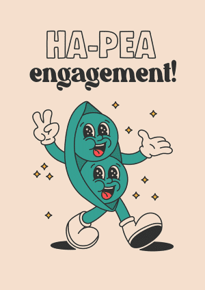 Ha-PEA Happy Engagement Wedding Congratulations Card
