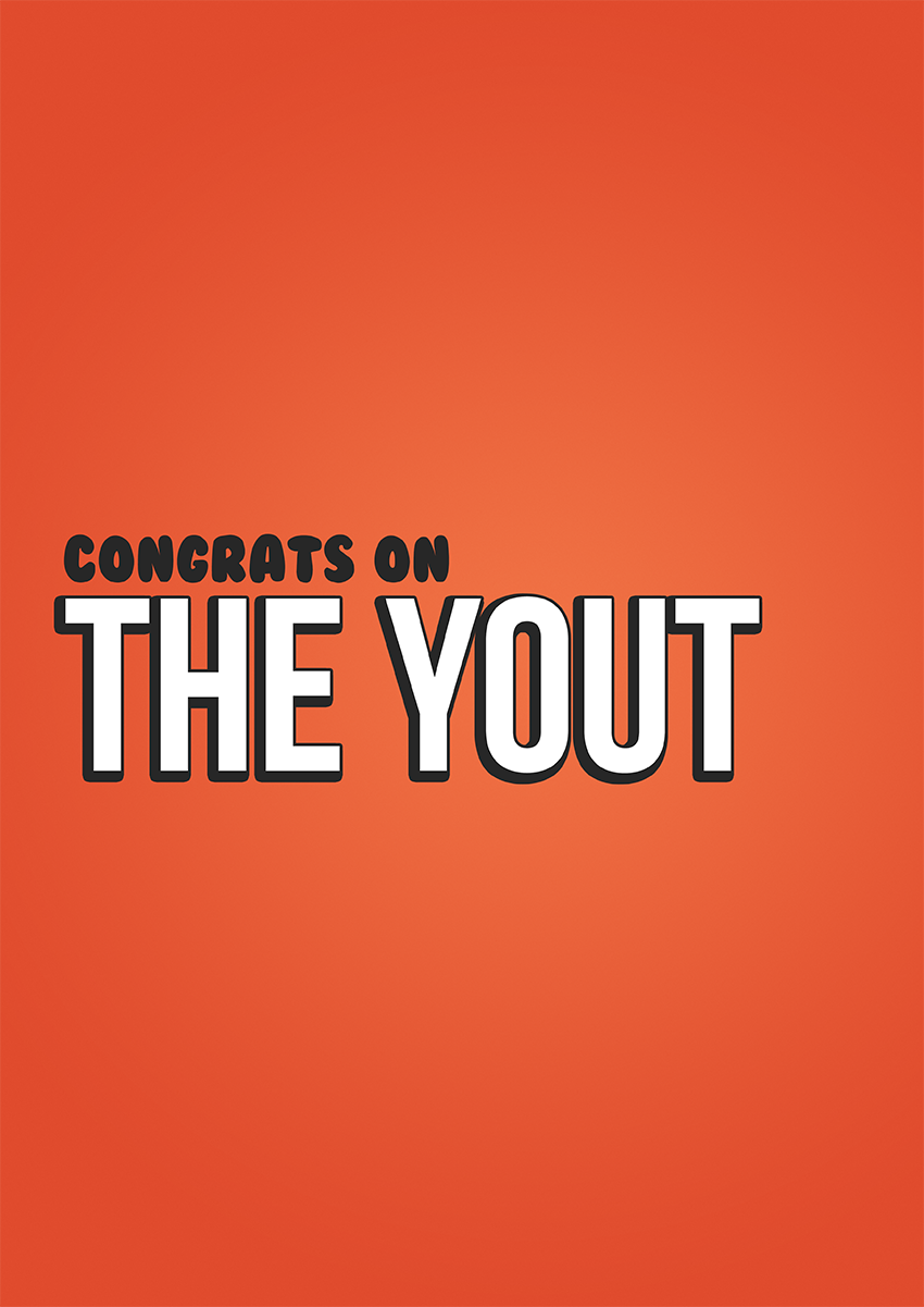 Goofcat Greetings - Congrats on the Yout! New Yout New Baby Congrats Card
