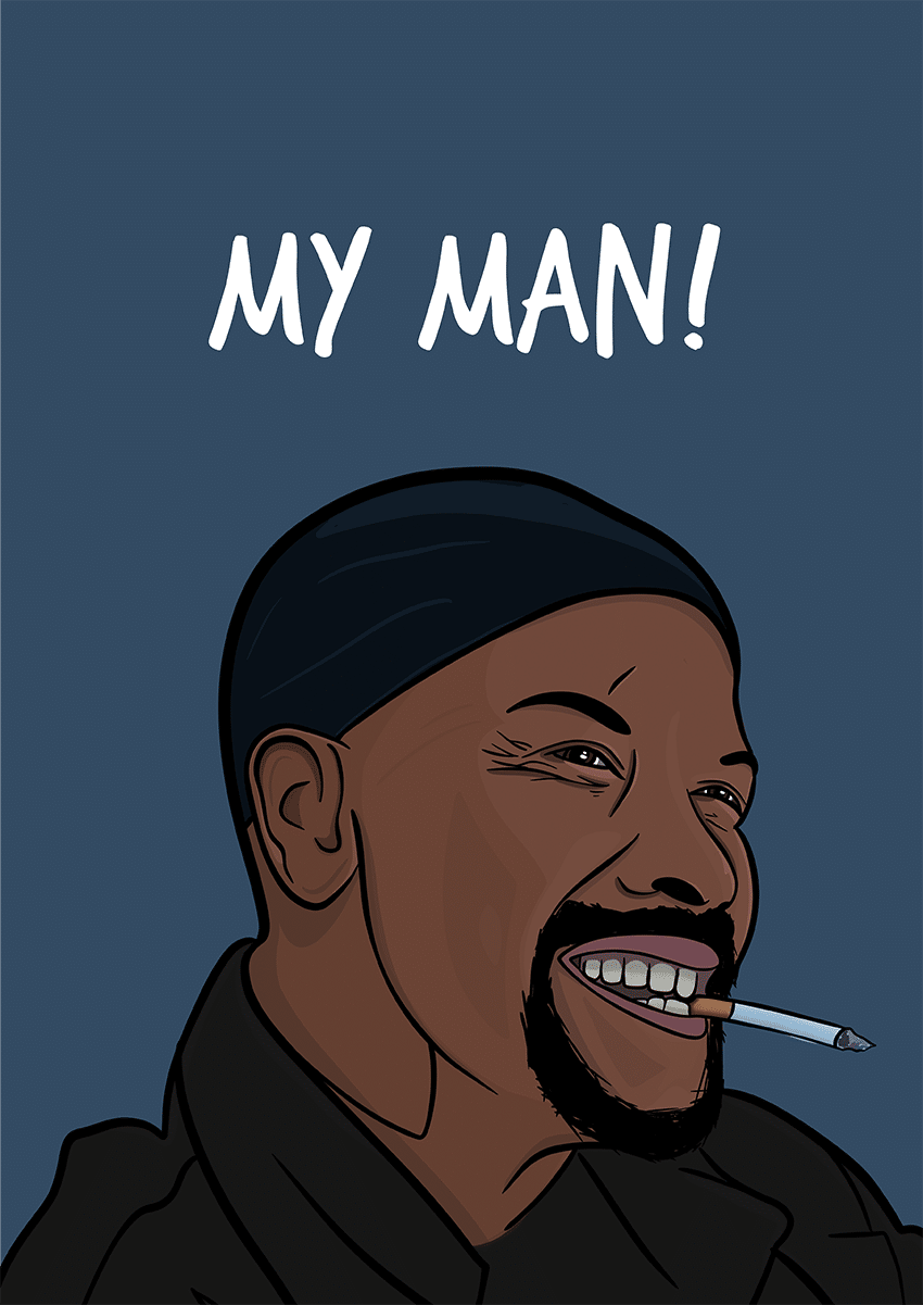 Goofcat Greetings - My Man Denzel Card Denzel Washington "My Man" New Job Card Congratulations Card