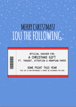Christmas Voucher IOU Christmas Card