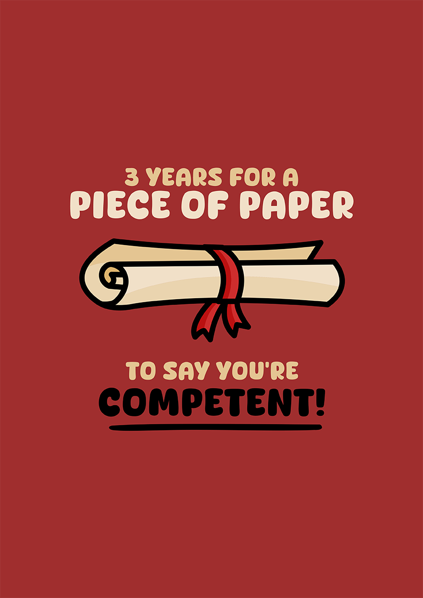 Goofcat Greetings - 3 Years for a Diploma! Diploma Funny Graduation Card