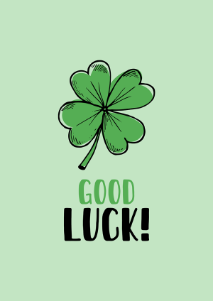 Four Leaf Clover Good Luck Card