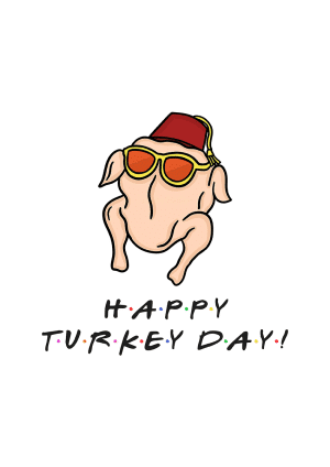 Happy Turkey Day Friends Christmas Card