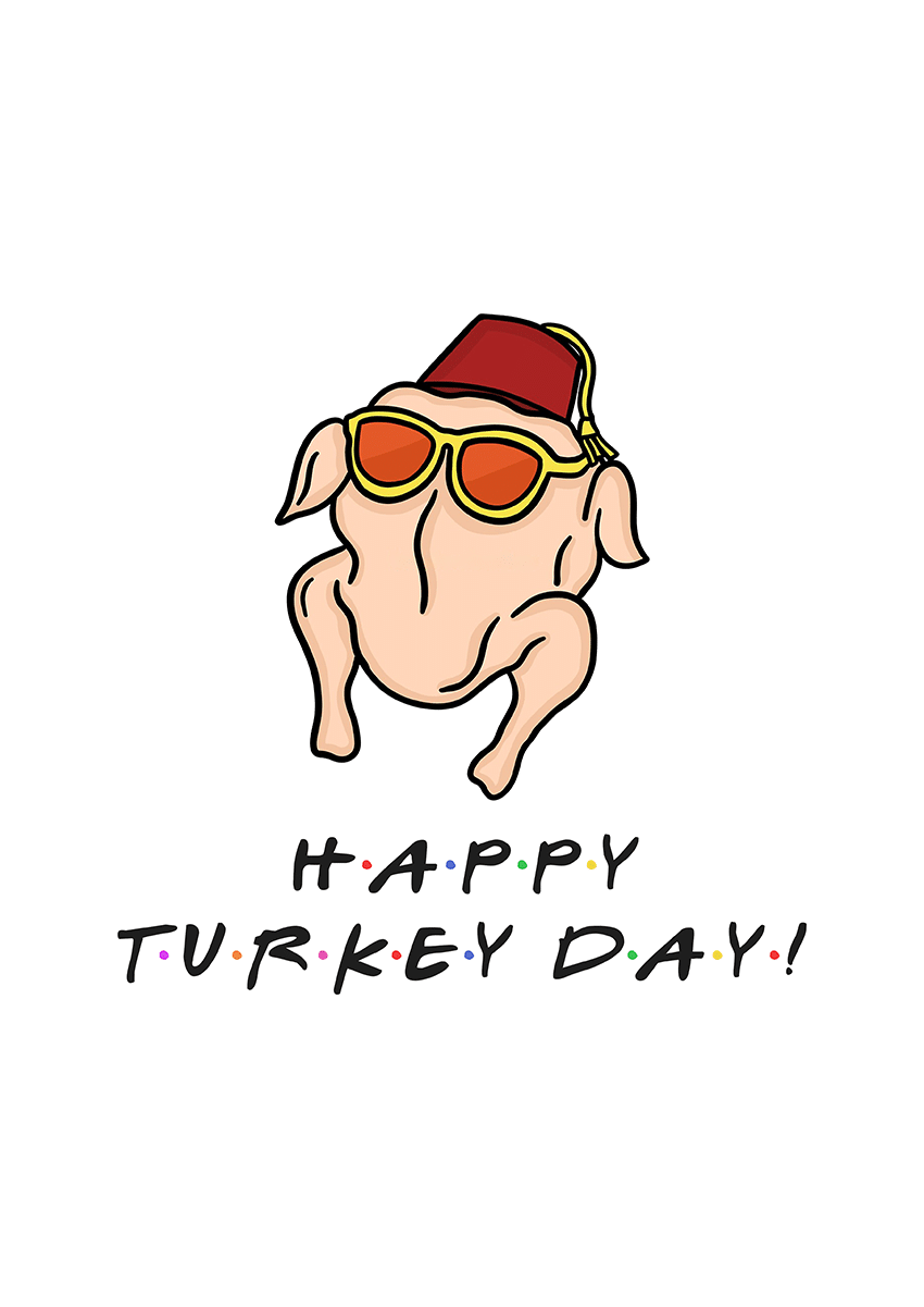 Goofcat Greetings - Happy Turkey Day Happy Turkey Day Friends Christmas Card