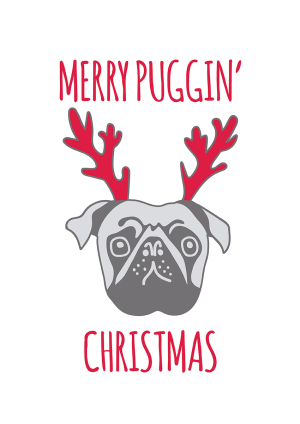 Christmas Pug Christmas Card