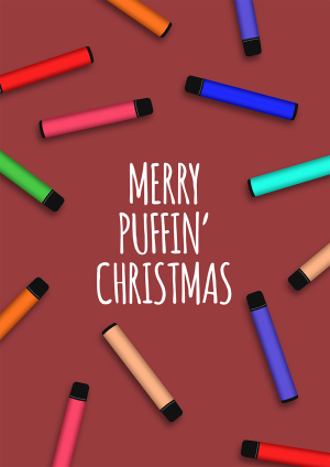 Vape Card Merry Puffing Christmas Christmas Card
