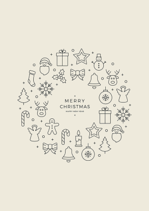 John Lewis Christmas Wreath Christmas Card