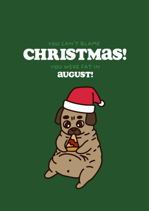 Fat Pug Christmas Card