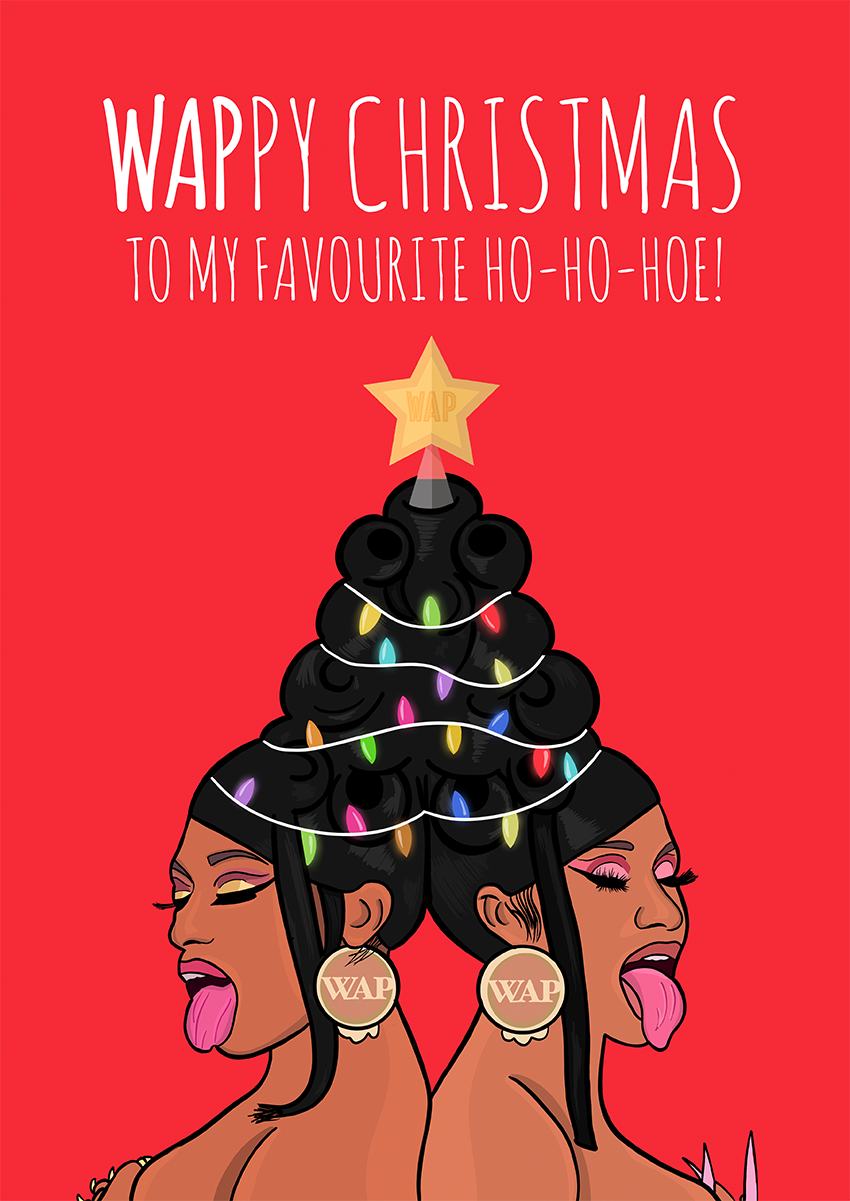 Goofcat Greetings - WAP Christmas Hoe! WAP Christmas Card