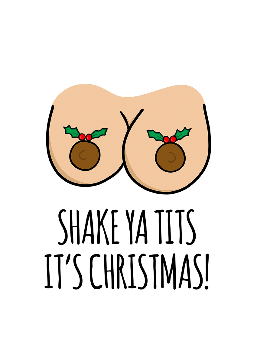 Goofcat Greetings - Shake Your Tits Shake Your Tits Christmas Card