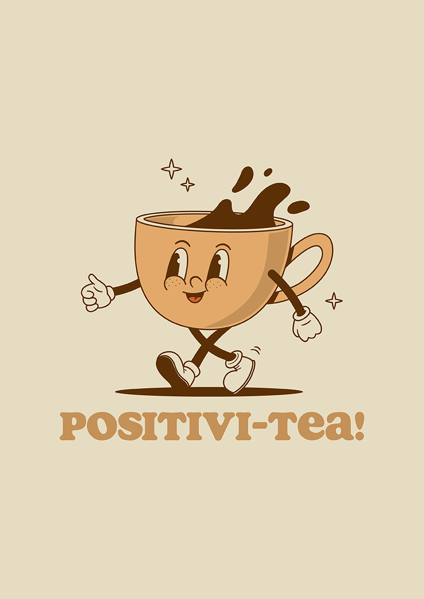 Goofcat Greetings - Positivitea Positivitea Good Luck Card