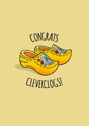 Clever Clogs Graduation Card