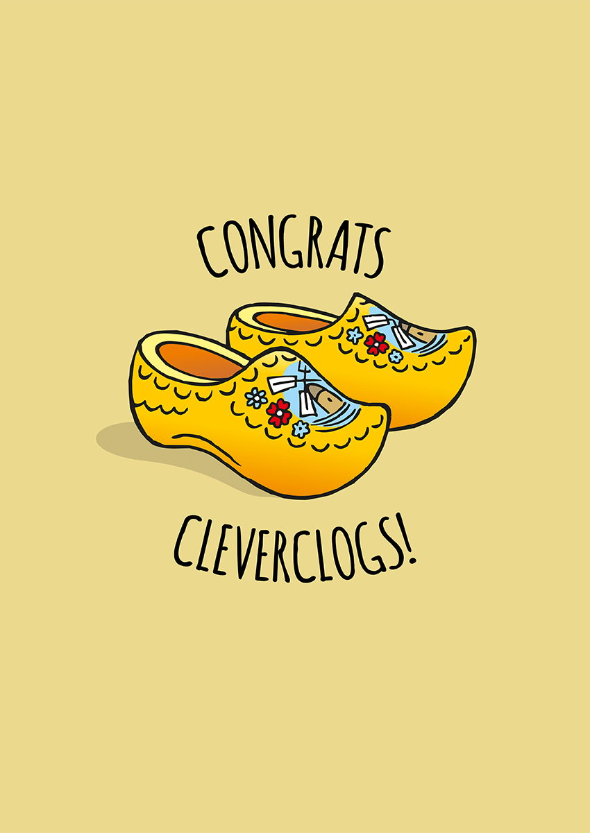 Goofcat Greetings - Clever Clogs Clever Clogs Graduation Card