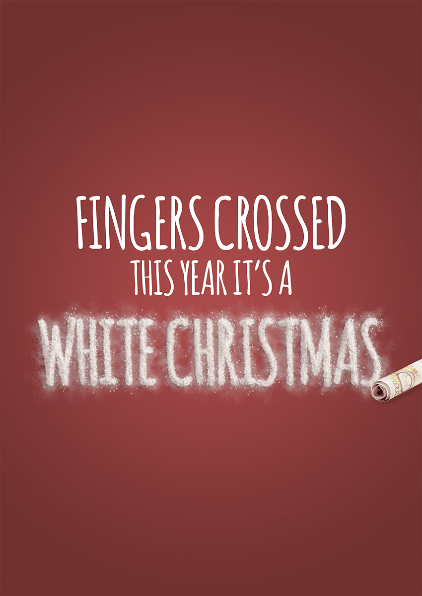 Goofcat Greetings - White Christmas White Christmas Card