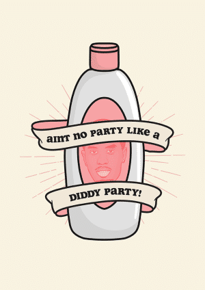 Puff Daddy Sean Combs P Diddy Baby Oil Birthday Card
