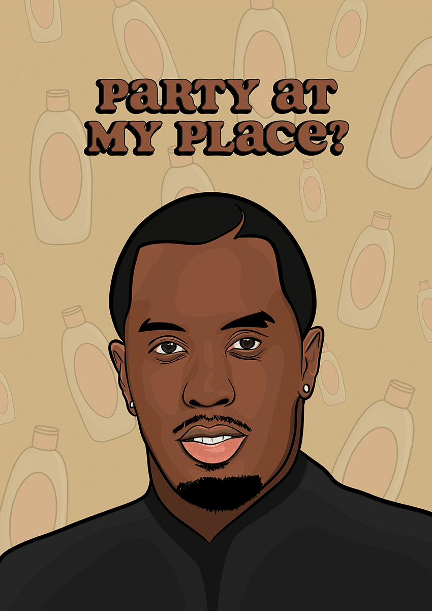 Goofcat Greetings - Party At My Place? Puff Daddy Sean Combs Birthday Card
