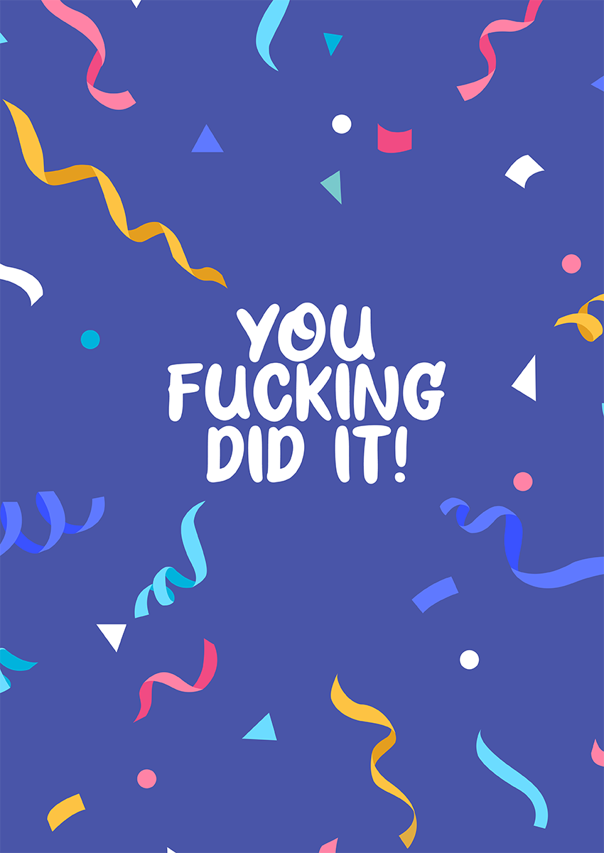 Goofcat Greetings - You Did It! You Did It Graduation Card